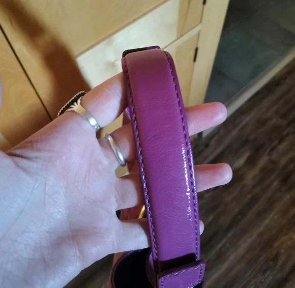 Purple Quilted Women's Bag J Crew 100% Leather.. Gorgeous Purple Color - Picture 4 of 6